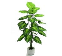 ALMASI Planta Artificial en Maceta con Hojas Verdes realistas, Adorno de Plantas Artificiales, decoración de bonsái en Maceta simulada, Hoja de árbol, jardín en Maceta(C,24 Forks)