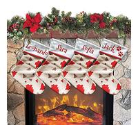 ALMATEX SRL Calcetín de Navidad para colgar con nombre, 18 x 30 cm, 30 calcetines navideños personalizados para decoración de fiestas familiares (18 x 30, árbol, 4)