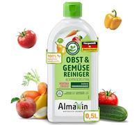AlmaWin® Limpiador de verduras y frutas, 500 ml, para una limpieza suave y eficaz para todas las variedades lisas. Limpiador 100% natural de frutas y verduras, libre de impurezas