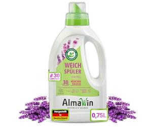 AlmaWin Suavizante ecológico de lavanda, 750 ml, 30 lavados, con fragancia de aceites esenciales de Provenza, vegano