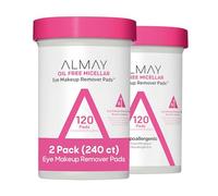 Almay Almohadillas desmaquillantes micelares biodegradables, sin aceite, hipoalergénicas, libres de crueldad, sin fragancia, paquete de 2
