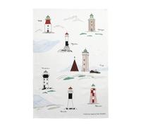 Almedahls Paño de cocina faros suecos 47x70 cm Blanco-multicolor