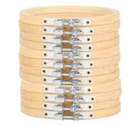 Almeigrity 12 aros de bambú para bordar de 5,1 pulgadas, anillos circulares ajustables para manualidades de costura de punto cruzado