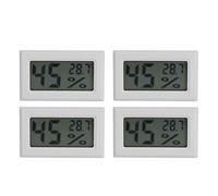 Almeigrity 4PCS Mini medidor digital integrado de temperatura y humedad, termómetro higrómetro para interiores (TS-804-W)