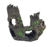 Almeigrity Acuario Árbol Tocón Agujero Exquisito Camarón Esquivando Casa Hueco Árbol Agujero Resina Artesanía Decoraciones