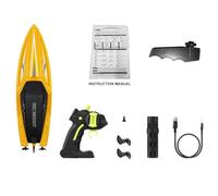 Almeigrity Barco de Control Remoto, Barco de Alta Velocidad Impermeable de 2,4 GHz con 2 baterías para Piscinas y Lagos, Mini Juguetes para niños, Adultos, niños y niñas (-2)