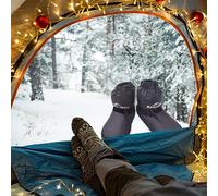 Almeigrity Calcetines de Invierno para Hombre y Mujer, cálidos, Suaves, a Prueba de Viento, Pantuflas para Dormir con cordón Ajustable para Acampar, mochilero, Saco de Dormir, (S)