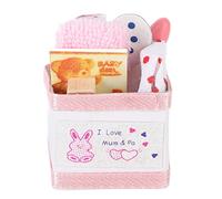 Almeigrity Dollhouse Baby Toy Box Linda Caja de Cesta de bebé en Miniatura Rosa con Juguetes para Accesorios de casa de muñecas 1/12