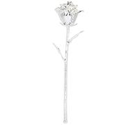 Almeigrity Long Stem Rose Gifts Dipped 24K Real Artificial Flower with Leaf Craft Collection (Plata)
