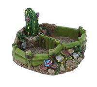 Almeigrity Plato de Agua de Tortuga Resina Delicado Multiusos Reptil Esquina Plato de Agua Alimentador de Alimentos con decoración para el hogar