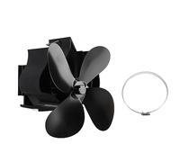 Almeigrity Ventilador para Chimenea montado en la Pared Ventilador de Estufa de leña accionado por Calor de 4 aspas para Chimenea con Quemador de leña (Negra)