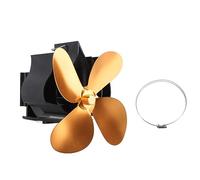 Almeigrity Ventilador para Chimenea montado en la Pared Ventilador de Estufa de leña accionado por Calor de 4 aspas para Chimenea con Quemador de leña (Oro)