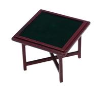 Almencla 1 Juego de Mahjong Miniatura Juego de Mesa Sillas Mobiliario de Madera Artesanal para Casa de Muñecas Diseño Detallado Adecuado para Decoración Escena, Mesa Mahjong