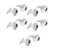 Almencla 10pcs 16 Mm Gemelos en Blanco Configuración Base Pad DIY Gemelos Plata