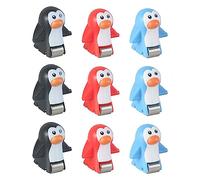 Almencla 6 Piezas Juguete Pista Animales Reemplazo Vehículos Figuras PVC Resistente Adecuado para Niños Baño Preescolar Sala de Juegos, 9 Piezas pingüino