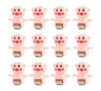 Almencla 6 Piezas Juguete Pista Animales Reemplazo Vehículos Figuras PVC Resistente Adecuado para Niños Baño Preescolar Sala de Juegos, 12 Piezas de Cerdo