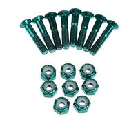 Almencla 8 Piezas Tornillos para Skateboard Juego Largo de Tuercas Y Tornillos Cabeza Plana Reemplazo para Monopatín Material Acero Al Carbono Adecuado para Pa, Verde