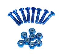 Almencla 8 Piezas Tornillos para Skateboard Juego Largo de Tuercas Y Tornillos Cabeza Plana Reemplazo para Monopatín Material Acero Al Carbono Adecuado para Pa, Azul