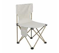 Almencla Asiento Plegable para Picnic con Bolsillo Lateral para Teléfono Diseño Compacto y Liviano Construcción Oxford Adecuado, Grande 36 36 58 Cm, Blanco