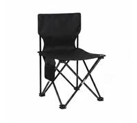 Almencla Asiento Plegable para Picnic con Bolsillo Lateral para Teléfono Diseño Compacto y Liviano Construcción Oxford Adecuado, Extra Grande 42x42x72 Cm, Negro