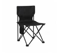 Almencla Asiento Plegable para Picnic con Bolsillo Lateral para Teléfono Diseño Compacto y Liviano Construcción Oxford Adecuado, Grande 36x36x58 Cm, Negro