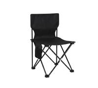 Almencla Asiento Plegable para Picnic con Bolsillo Lateral para Teléfono Diseño Compacto y Liviano Construcción Oxford Adecuado, Mediano 33x33x53 Cm, Negro