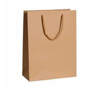 Almencla Bolsa de Papel Bolsa de Compras Bolsa con Asas Bolsa de Mercancía Bolsa de Regalo con Estilo Sobrio y Base Reforzada Lista para Personalización con, Marrón, 20-10-28cm