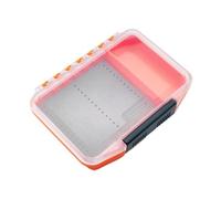 Almencla Caja para Moscas, Contenedor de Almacenamiento de Accesorios para Pesca con Mosca, Caja para Cebo, Almacenamiento de Anzuelos con Inserto de EVA, Naranja