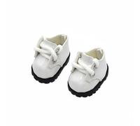 Almencla Calzado para Muñeca de Diseño Moderno con Cordones Auténticos Piel Sintética Brillante y Suela Texturada Ideal para Coleccionistas Pasatiempos de Muñecas y Presentación , Blanco