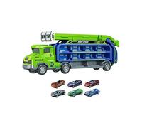 Almencla Camión Transportador de Coches de Juguete, Camiones Transportadores, Divertidos Coches Deformados, Almacenamiento Y Transportador de Juguete P, Verde