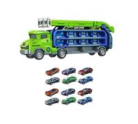 Almencla Camión Transportador de Coches de Juguete, Camiones Transportadores, Divertidos Coches Deformados, Almacenamiento Y Transportador de Juguete P, Verde