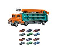 Almencla Camión Transportador de Coches de Juguete, Camiones Transportadores, Divertidos Coches Deformados, Almacenamiento Y Transportador de Juguete P, Naranja
