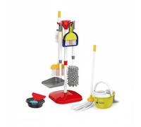 Almencla Children Vacuum Cleaner con Juguetes de Limpieza Educativos Set Completo de Escoba Balde y Cepillo para Desarrollar Habilidades Motoras Adecuado para Niños en Actividades , Rojo Set 667-74