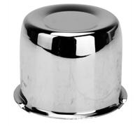 Almencla Cubierta de Buje de Rueda Tapa Buje Rueda Guardapolvo Protector Componentes de Metal Sellado Tipo Copa con Ajuste Firme Adecuada para Remolques, Plateado Cromado, 75mm