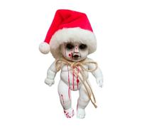 Almencla Decoración Macabra Muñeca de Miedo Halloween Muñeca Embrujada PVC Interiores Y Exteriores Temáticas, Niño Santa Grande