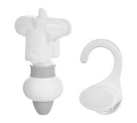 Almencla Dispensador para Ducha con Accesorio de Gancho Invertido Contenedor Recargable Herramienta para Recargar Bolsitas Mecanismo de Bomba Retráctil, Gris