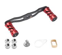 Almencla Fishing Reel Handle Reforzado de Carbono con Agarre Antideslizante Repuesto para Knob Y Crank Brazo para Reel Ajustable Adecuado para Pesca Deportiva, Rojo