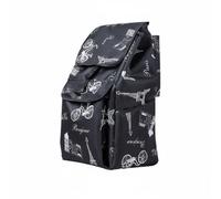 Almencla Funda para Carro de Tela Cubierta para Carrito Bolsa de Compras Resistente al Agua con Gran Capacidad y Compartimento, Doble Capa con Forro - Viaje Libre, Negro, Negro con Patrón De Viaje