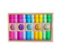 Almencla Juego de bloques de cubo apiladores de, juguete sensorial para desarrollar habilidades motoras finas, bloques de construcción