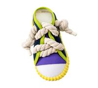Almencla Juguete Chirriante Lona con Apariencia Zapato Casual con Cuerdas Laterales y BOR para Acuado para Mascotas Pequeñas Actividas Diarias y Entretenimiento, Amarillo