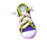 Almencla Juguete Chirriante Lona con Apariencia Zapato Casual con Cuerdas Laterales y BOR para Acuado para Mascotas Pequeñas Actividas Diarias y Entretenimiento, Púrpura