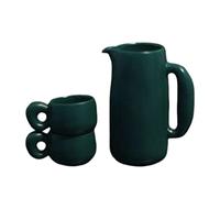 Almencla Juguete de Tetera Miniatura para Casa de Muñecas Accesorio de Té Realista en Aleación Adecuado para Decoración de Cocina Sala Comedor Escena de Juego, Verde Oscuro