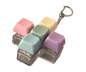 Almencla Keyboard Fidget Botón Juguete Sensorial Llavero Portátil de PVC Material Suave para Alivio del Estrés Y Relajación Silenciosa Adecuado para Oficina Es, 5 Clave