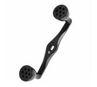 Almencla Mango de Carrete de Pesca con Perilla Metálica Ergonómica de Aluminio Pieza de Recambio Facilita el y Control Adecuado para Aficionados y Expertos en Pesca, Negro, 130mm