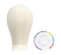 Almencla Maniquí Cabeza Porta Pelucas Modelo Expositor de Tela Soporte para Pelucas Gorras Pañuelos Accesorios Firme Multiuso Compatible para Hogar Tienda Saló, Cabeza de 55 Cm