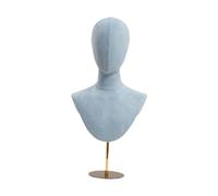 Almencla Mannequín Cabeza Soporte para Sombrero Expositor de Pelucas Portador de Accesorios Flocado Ajustable para Tiendas Salones Fotografía de, Azul