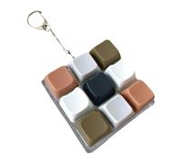 Almencla Mini Teclado Mecánico Llavero con 9 Teclas Interactivas Juguete Sensorial para Adultos de PVC Compacto Adecuado para Viajes Y Trabajo, Style H