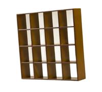 Almencla Miniatura Gabinete de Madera para Casas de Muñecas Estante de Exhibición con 16 Compartimentos Modelo de Sala de Estar Juguete Decorativo Adecuado Par, MarrÓn