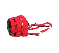Almencla Muzzle Ajustable en Nylon Cómodo Protector Ligero para la Boca de Caballos con Aberturas para Facilitar la Respiración Diseño, Rojo