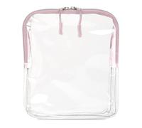 Almencla Neceser Transparente Bolsa Cosméticos Estuche Aseo Organizador Maquillaje PVC Resistente al Agua con Cremallera Doble y Diseño Portátil Adecuado para, Rosa